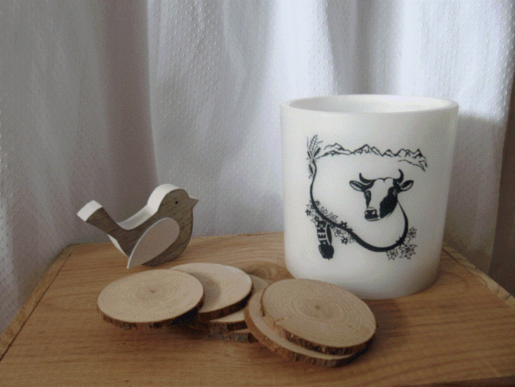 Windlicht Wachs, Kuhkopf