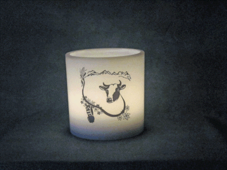 Windlicht Wachs, Kuhkopf