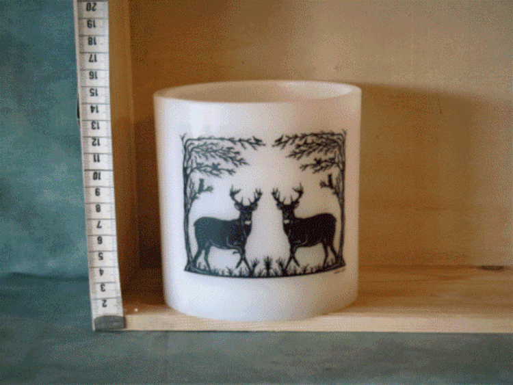 Windlicht Wachs, 2 Hirsche