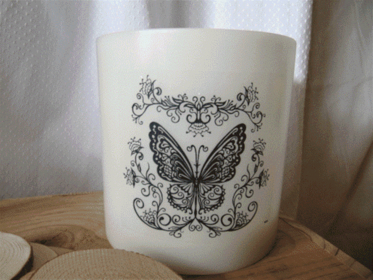 Windlicht Wachs, Schmetterling