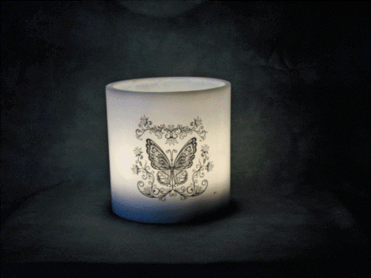 Windlicht Wachs, Schmetterling