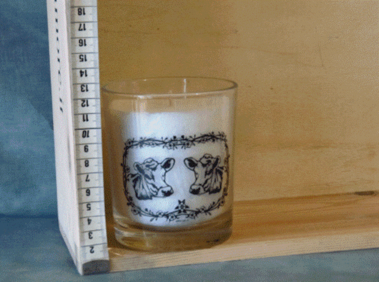 Windlicht Glas, 2 Kuhköpfe