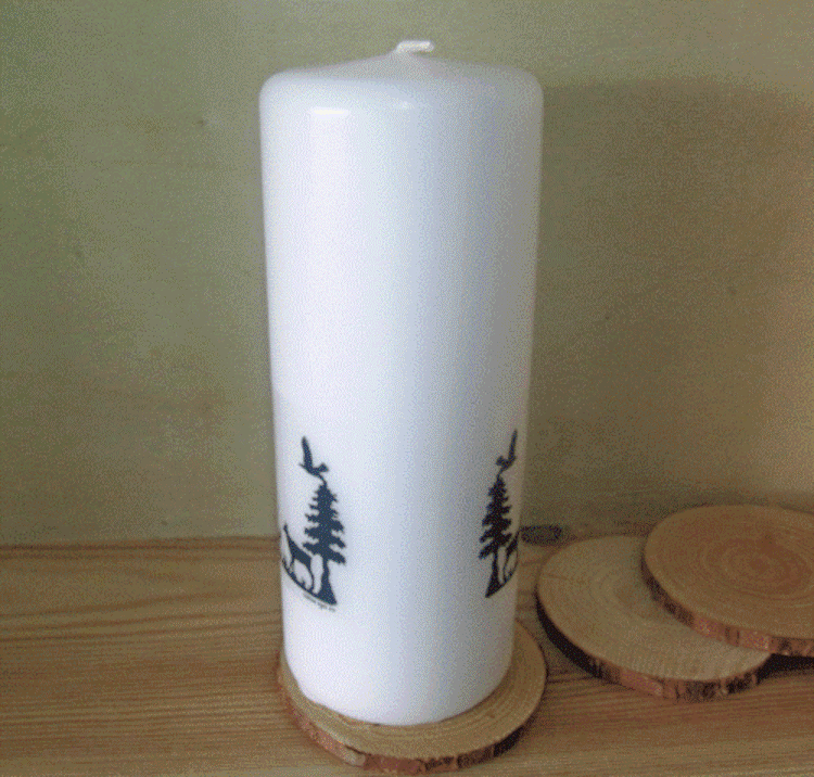 Kerze Hirsche im Wald