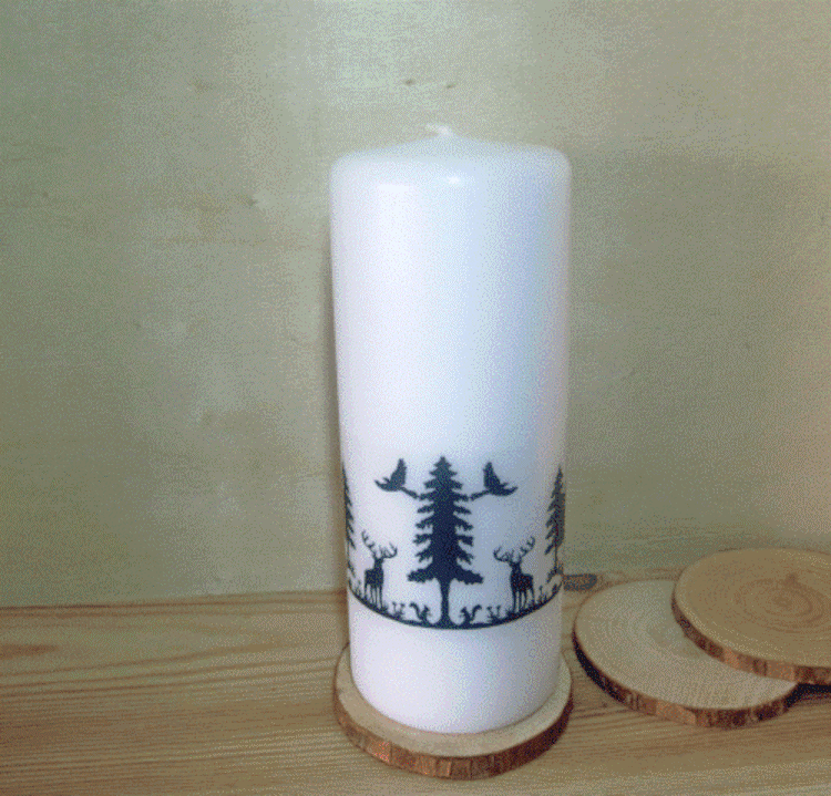 Kerze Hirsche im Wald