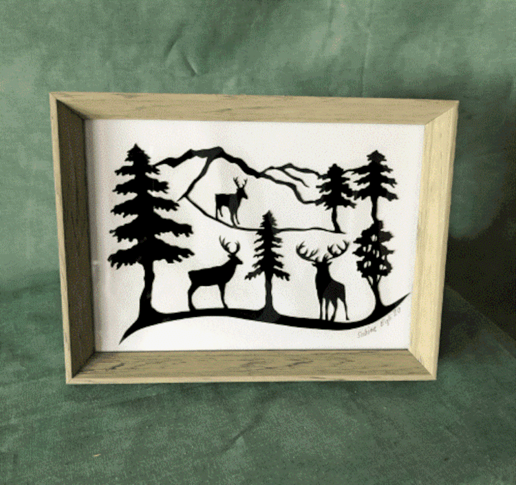 Scherenschnitt Hirsche klein