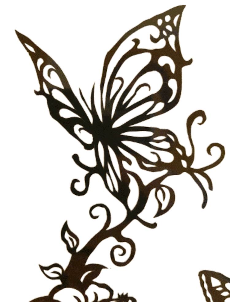 Scherenschnitt 3 Schmetterlinge