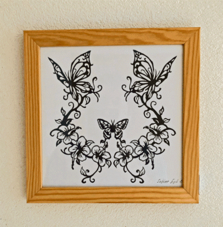 Scherenschnitt 3 Schmetterlinge