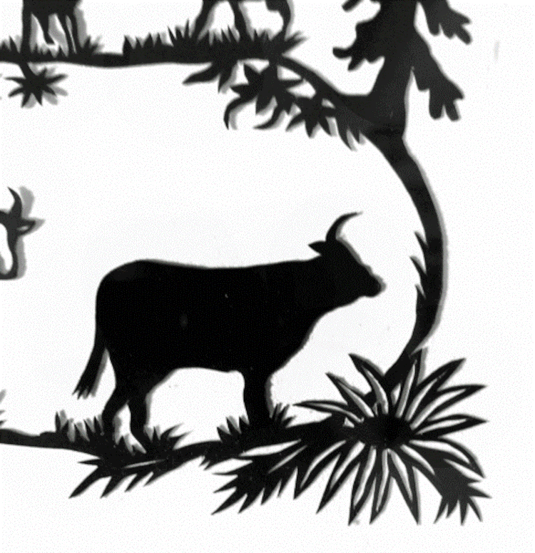 Scherenschnitt Kuhweide