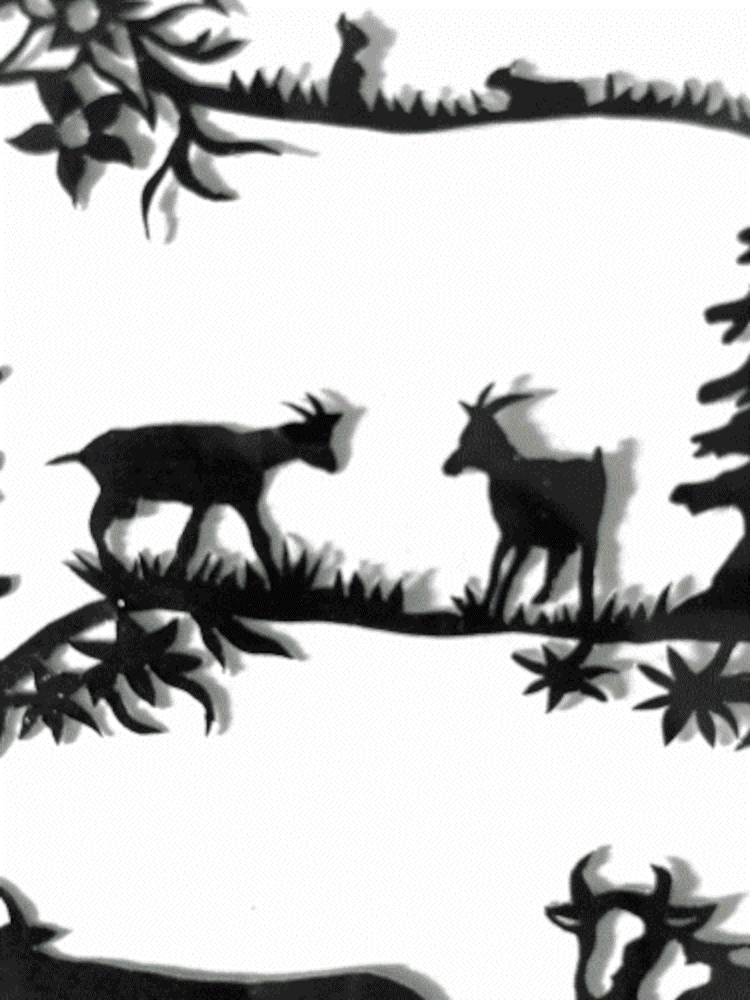 Scherenschnitt Kuhweide