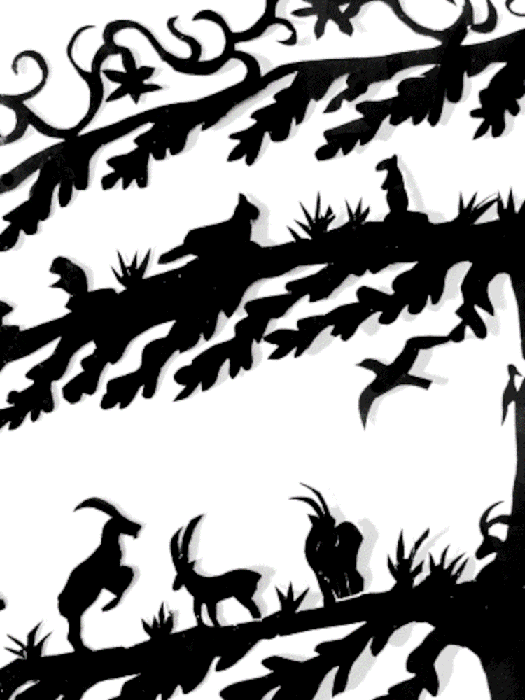 Scherenschnitt Wettertanne