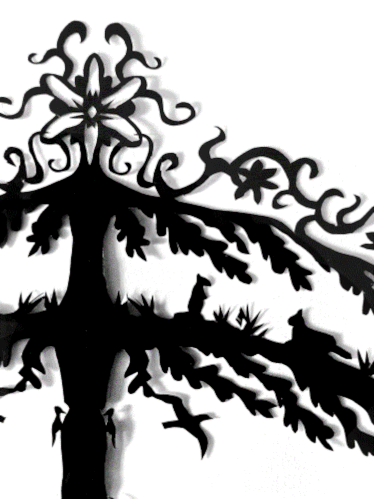 Scherenschnitt Wettertanne